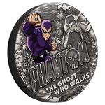Silver Two Ounces 2023 The Phantom: Photo The Phantom 2023 2oz Silver Antiqued Coloured Coin / thumbnail