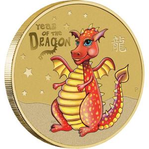 Tuvalu / One Dollar 2012 Year of the Dragon - reverse photo