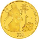 Gold Fifth-Ounce 2020 Year of the Mouse - Success: Photo Coin, Tuvalu, Gold Fifth-Ounce 2020 Year of the Mouse - Success / thumbnail