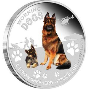 Tuvalu / Silver Ounce 2011 German Shepherd - reverse photo