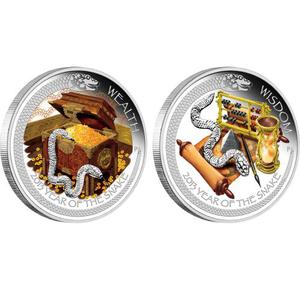 Tuvalu / Silver Ounce 2013 Year of the Snake - Wisdom - reverse photo