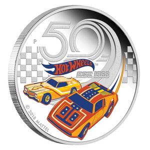 Tuvalu / Silver Ounce 2018 Hot Wheels - reverse photo