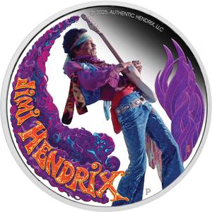 Tuvalu / Silver Ounce 2025 Jimi Hendrix - reverse photo