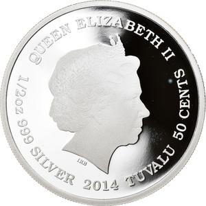 Tuvalu / Silver Half Ounce 2014 Asian Elephant - obverse photo