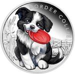 Silver Half Ounce 2018 Puppies - Border Collie: Photo Coin, Tuvalu, Silver Half Ounce 2018 Puppies - Border Collie / thumbnail