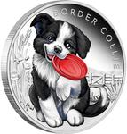 Silver Half Ounce 2018 Puppies - Border Collie: Photo Coin, Tuvalu, Silver Half Ounce 2018 Puppies - Border Collie / thumbnail