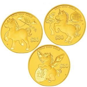 Tuvalu / Gold Fifth-Ounce 2014 Year of the Horse - Longevity - reverse photo