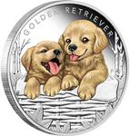 Silver Half Ounce 2018 Puppies - Golden Retriever: Photo Coin, Tuvalu, Silver Half Ounce 2018 Puppies - Golden Retriever / thumbnail