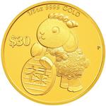 Gold Fifth-Ounce 2015 Year of the Goat - Longevity: Photo Coin, Tuvalu, Gold Fifth-Ounce 2015 Year of the Goat - Prosperity / thumbnail