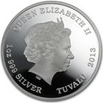 Silver Ounce 2013 Phoenix: Photo 2013 Tuvalu 1 oz Silver Mythical Creatures Phoenix Proof / thumbnail