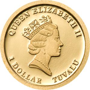 Tuvalu / One Dollar Gold 2010 Seahorse - obverse photo