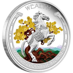 Tuvalu / Silver Ounce 2014 Year of the Horse - Wealth - obverse photo