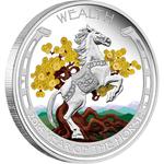 Silver Ounce 2014 Year of the Horse - Wealth: Photo Coin, Tuvalu, Silver Ounce 2014 Year of the Horse - Wealth / thumbnail