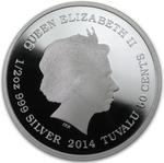 Silver Half Ounce 2014 Orangutan: Photo 2014 1/2 oz Tuvalu Orangutan - Mother's Love .999 Silver Proof Coin / thumbnail