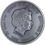 Tuvalu / Silver Five Ounces 2023 Gods of Olympus - Artemis / Antique Finish - obverse photo