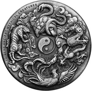 Tuvalu / Silver Two Ounces 2016 Chinese Mythical Creatures - reverse photo