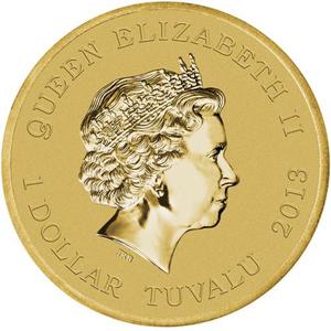 Tuvalu / One Dollar 2013 Green Catbird - obverse photo