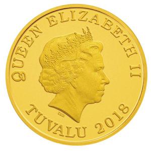 Tuvalu / Gold Fifth-Ounce 2018 Year of the Dog - Prosperity - obverse photo