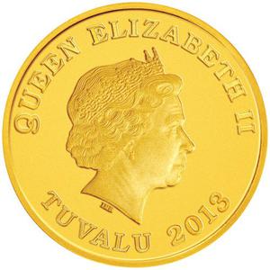 Tuvalu / Gold Fifth-Ounce 2013 Year of the Snake - Prosperity - obverse photo
