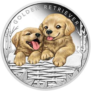 Tuvalu / Silver Half Ounce 2018 Puppies - Golden Retriever - reverse photo