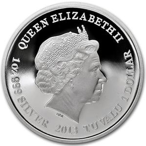 Tuvalu / Silver Ounce 2013 Endangered and Extinct - Tasmanian Devil - obverse photo