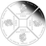 Silver Ounce (x4) 2021 Year of the Ox Quadrant: Photo Coin, Tuvalu, Silver Ounce 2021 Year of the Ox Quadrant / thumbnail