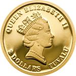 Two Dollars Gold 2010 Seahorse: Photo Coin, Tuvalu, Two Dollars Gold 2010 Seahorse / thumbnail