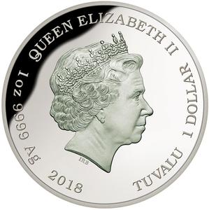 Tuvalu / Silver Ounce 2018 Endangered and Extinct - Powerful Owl - obverse photo