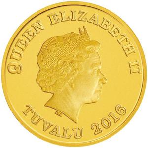 Tuvalu / Gold Fifth-Ounce 2016 Year of the Monkey - Prosperity - obverse photo