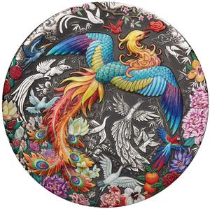Tuvalu / Silver Five Ounces 2023  Chinese Mythical Creatures - Phoenix and Birds - reverse photo