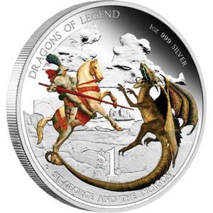 Tuvalu / Silver Ounce 2012 Dragons of Legend - St George and the Dragon - reverse photo