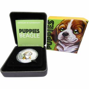 Tuvalu / Silver Half Ounce 2018 Puppies - Beagle - reverse photo