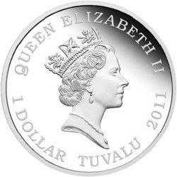 Tuvalu / Silver Ounce 2011 Border Collie - obverse photo