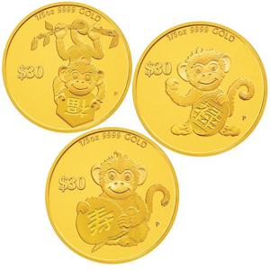 Tuvalu / Gold Fifth-Ounce 2016 Year of the Monkey - Longevity - reverse photo