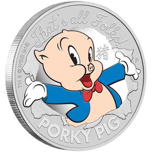 Tuvalu / Silver Ounce 2019 Porky Pig - reverse photo