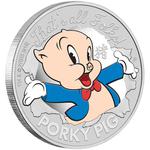 Silver Ounce 2019 Porky Pig: Photo Coin, Tuvalu, Silver Half Ounce 2019 Porky Pig / thumbnail