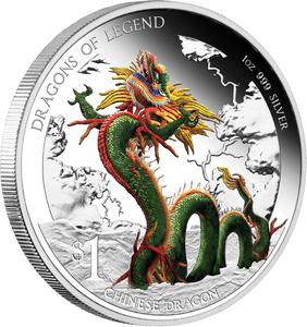 Tuvalu / Silver Ounce 2012 Dragons of Legend - Chinese Dragon - reverse photo