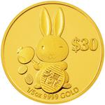 Gold Fifth-Ounce 2011 Year of the Rabbit - Success: Photo Coin, Tuvalu, Gold Fifth-Ounce 2011 Year of the Rabbit - Success / thumbnail