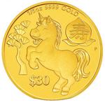 Gold Fifth-Ounce 2014 Year of the Horse - Longevity: Photo Coin, Tuvalu, Gold Fifth-Ounce 2014 Year of the Horse - Prosperity / thumbnail