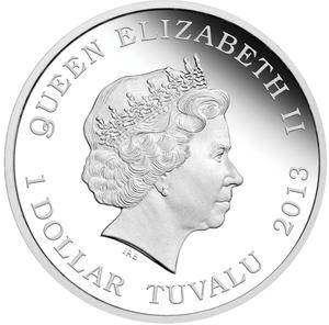 Tuvalu / Silver Ounce 2013 Dragons of Legend - European Green Dragon - obverse photo