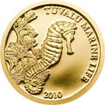 Two Dollars Gold 2010 Seahorse: Photo Coin, Tuvalu, Two Dollars Gold 2010 Seahorse / thumbnail