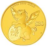 Gold Fifth-Ounce 2014 Year of the Horse - Longevity: Photo Coin, Tuvalu, Gold Fifth-Ounce 2014 Year of the Horse - Prosperity / thumbnail