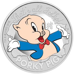 Tuvalu / Silver Ounce 2019 Porky Pig - obverse photo