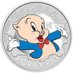 Silver Ounce 2019 Porky Pig: Photo Coin, Tuvalu, Silver Half Ounce 2019 Porky Pig / thumbnail