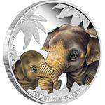 Silver Half Ounce 2014 Asian Elephant: Photo Coin, Tuvalu, Silver Half Ounce 2014 Asian Elephant / thumbnail