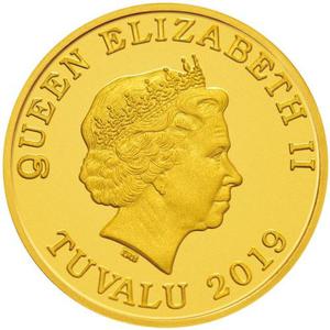 Tuvalu / Gold Fifth-Ounce 2019 Year of the Pig - Prosperity - obverse photo