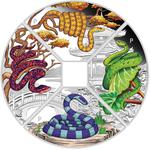 Tuvalu / Silver Ounce (x4) 2025 Year of the Snake Quadrant - reverse photo