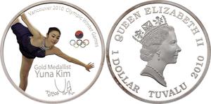 Tuvalu / Silver Ounce 2010 Olympic Games - Yuna Kim - reverse photo