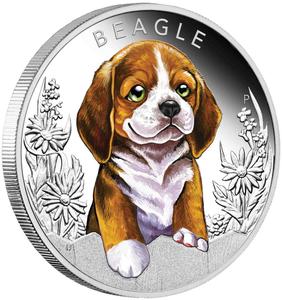 Tuvalu / Silver Half Ounce 2018 Puppies - Beagle - obverse photo