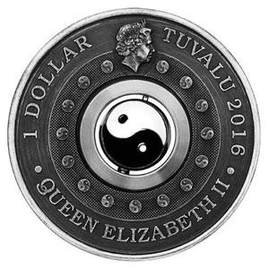 Tuvalu / Silver Ounce 2016 Yin Yang Rotating Charm - obverse photo